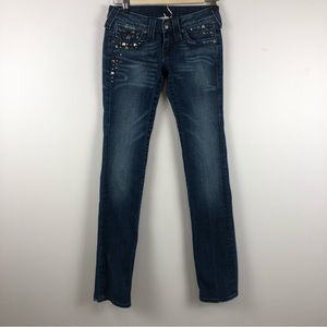 True Religion Jeans Boho Flare With Rhinestones Size 24